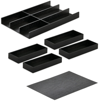 Modify Besteckeinsatz Set 800/900, Esche schwarz / Besteckkasten-Set Holz
