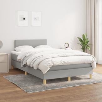 vidaXL Boxspringbett mit Matratze Stoff Hellgrau 120x200 cm, Härtegrad: H2 [3140441]