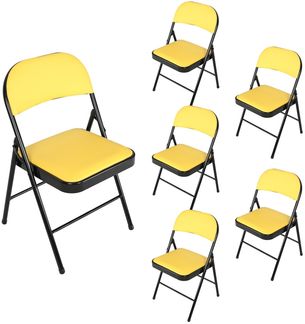 HTI-Living Gestell Schwarz 6er-Set Klappstuhl Kunstleder