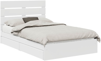 vidaXL Aufbewahrungsbett mit Kopfteil Weiß 135x190 cm Holzwerkstoff 3411903