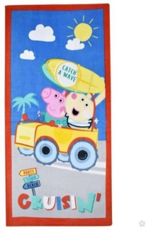 Peppa Pig Badetücher Peppa Wutz Strandtuch 70x140cm – Catch a Wave Design, 100% Baumwolle (1-St)
