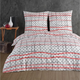 Buymax Bettwäsche Lara, Renforcé, 3 teilig, Premium 100% Baumwolle Bettbezug-Set 200x220 cm mit Reißverschluss