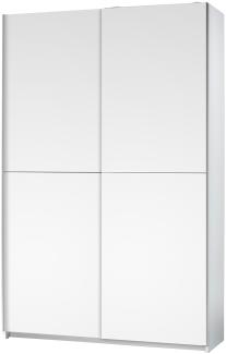 Schwebetürenschrank >Fred< in Weiß - 125x195.5x38cm (BxHxT)