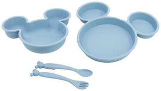 Disney Mickey Mouse Kindergeschirr-Set Kindergeschirr-Set 4-teilig – Teller, Schale & Besteck in Geschenkbox (4-tlg)