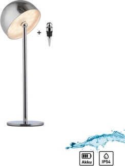 my home Tischleuchte Akku Tischleuchte Hesper Indoor Outdoor, magnetischer Flaschenaufsatz, Dimmfunktion, Memoryfunktion, LED fest integriert, Warmweiß, Pilzlampe Flaschenaufsatz, Regulierung der Lichtstärke, Pilz, Lampe