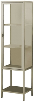 Dmora Vitrine Laces, Glas-Sideboard, Mehrzweckvitrine, Hängendes Bücherregal mit Glastüren, 42x35 h160 cm, Sahne
