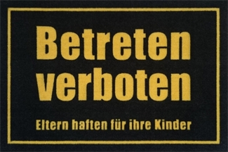 Rockbites - Fußmatte Türmatte "Betreten verboten" Schwarz Gelb Nr. 96 (100953)*