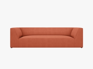 Micadoni Sofa Ruby 3-Sitzer Strukturierter Stoff Koralle