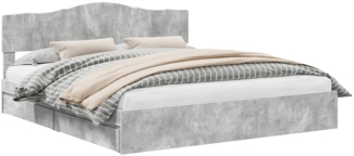 vidaXL Aufbewahrungsbett Beton Grau 180x200 cm Holzwerkstoff 3413071