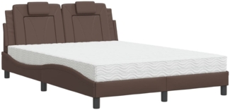 vidaXL Bett "Viana" mit Matratze Braun 140x190 cm Kunstleder 3208791