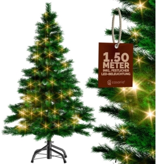 Casaria Künstlicher Weihnachtsbaum, 150 cm inkl. LED Lichterkette