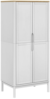 vidaXL Kleiderschrank FLORO Weiß 77x53x171 cm Massivholz Kiefer 374006