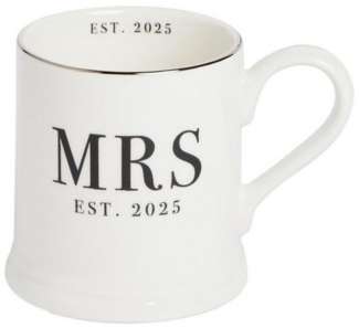 Next Becher Hochzeitstasse, Est in 2025, Mrs, Steingut