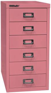 BISLEY MultiDrawer, 29er Serie, DIN A4, 6 Schubladen, Metall, 601 Pink, 38x27. 9x59 cm