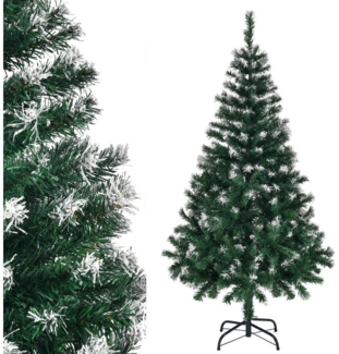 FCH Künstlicher Weihnachtsbaum, Tannen, 120cm Christbaum mit 300 Spitzen PVC mit Deko Schnee