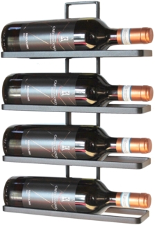 Weinregal aus Metall in Schwarz für die Wandmontage 4-Wine erweiterbar Flaschenständer Flaschenregal Flaschenhalter