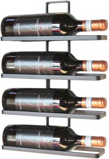 1x Weinregal Metall Schwarz Wand 4-Wine erweiterbar Flaschenregal