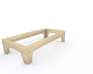 Holzbett (Fichte) "Rosi" 100 x 220 cm 48 cm ohne Kopfteil Massivholzbett Bett