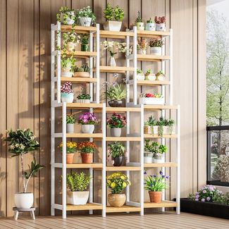 Homfa Badregal, Standregal Bücherregal mit 7 Ablagen 160 x 105 x 28 cm