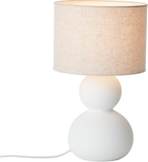 LeGer Home by Lena Gercke Tischleuchte Malu, ohne Leuchtmittel, max. 40W, Leinenschirm, Keramik, Höhe: 37,5 cm, Ø 22 cm