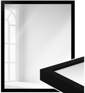 WANDStyle Wandspiegel H960, Schwarz, aus Massivholz im Stil Modern