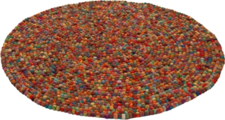 THEKO Wollteppich Felty 2.2, rund, Höhe: 22 mm, Filzkugel-Teppich, reine Wolle, handgefertigt