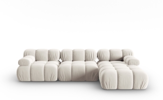 Micadoni Modulares Ecksofa Bellis 4-Sitzer Rechts Samt Bluvel Dunkelbeige