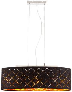 LED Hängeleuchte aus Textil in schwarz gold CLARKE