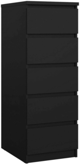 Dmora Kommode Achaldi, Mehrzweckkommode, Schlafzimmerkommode, Schrank mit Schubladen, 50x40 h111 cm, Schwarz