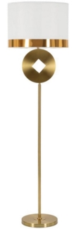 Dmora Stehlampe Telero, Bodenlicht, Lampe, Stehleuchte, 40x40 h151 cm, Weiß und Gold