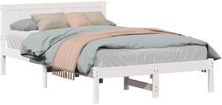 vidaXL Bettgestell Weiß 120 x 190 cm Massivholz Kiefer 872201