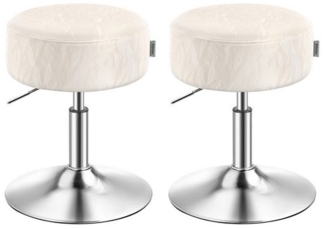 VASAGLE Barhocker Schminktischr Drehhocker (2 St), Schminkstuhl, Sitzhocker 360° drehbar, PU, dicke Polsterung