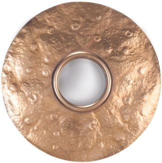 Signature 'LUNAIRE' Konvexer Spiegel gehämmertes Metall Goldfinish - H97 cm - Golden