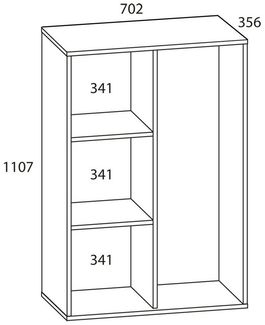 VCM Mehrzweckschränke Lona 913939 Sonoma-Eiche (Sägerau) B. 70 x H. 111 x T. 38 cm