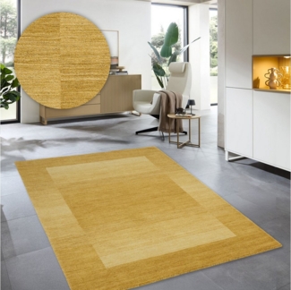 THEKO Wollteppich Gabbeh Super, Handweb Teppich, Bordüre, reine Wolle, handgewebt, rechteckig, Höhe: 9 mm, Schlafzimmer, Wohnzimmer, Esszimmer, auch als Läufer und Bettumrandung