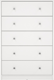Calicosy 'LISE' Kommode mit 5 Schubladen, weiß, H108,1 cm - Weiß