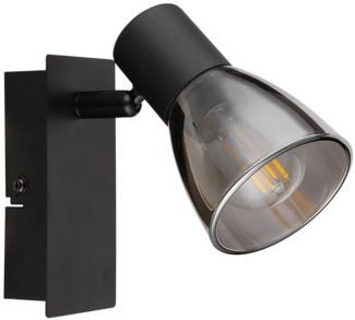 Wandleuchte, Holz, Metall, Glas, schwarz matt