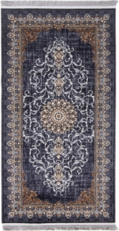 Morgenland Orientalischer Webteppich - Saffron Sensations - läufer - 200x100 - Dunkelblau