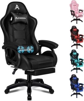 ALFORDSON Bürostuhl Massage-Lendenkissen ergonomisch höhenverstellbar Schwarz