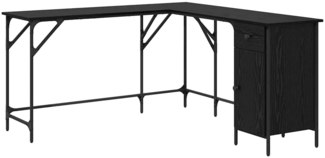 vidaXL Schreibtisch Schwarz Eichen-Optik 141 x 141 x 75 cm 882877