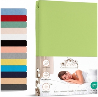 livessa Spannbettlaken weicher Jersey aus 100% Baumwolle Bettlaken in Größe 90x200, 140x200, Gummizug: Rundumgummizug, 180x200 Laken, Spannbettlaken für Matratzenhöhe bis zu 30 cm