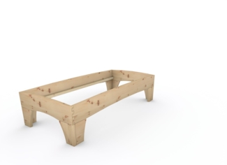 Zirbenbett Massivholzbett "Rosi" metallfrei 90 x 200 cm 48 cm ohne Kopfteil