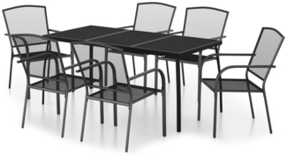 vidaXL 7-tlg. Garten-Essgruppe Anthrazit Stahl 3187971