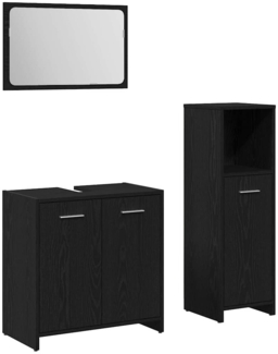 vidaXL Badezimmermöbelset mit Tür 3 pcs Schwarze Eiche 60 x 33 x 60 cm 3332510