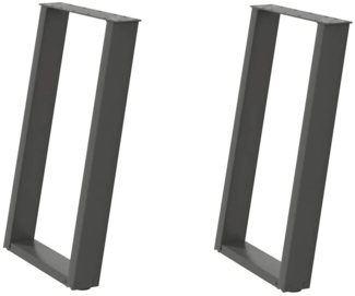 vidaXL Esstischbeine U-Form 2 Stk. Anthrazit 50x(72-73) cm Stahl 4012786