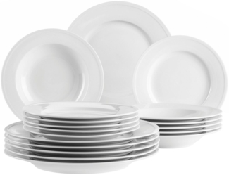 MÄSER Teller-Set ARLONA, Tellerservice, Porzellan (18-tlg), 6 Personen, Porzellan