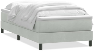 vidaXL Boxspringbett mit Matratze Hellgrau 90x220 cm Samt 3315951