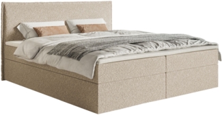 Selsey 'Softie' Boxspringbett 140x200 cm mit Topper und Stauraum, Chenille, Hellbeige