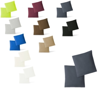 Jersey Kissenbezug, 2er Set, Anthrazit, 40x40 cm