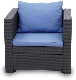 Keter Riviera / Provence Premium Panama Sessel anthrazit mit Kissen blau